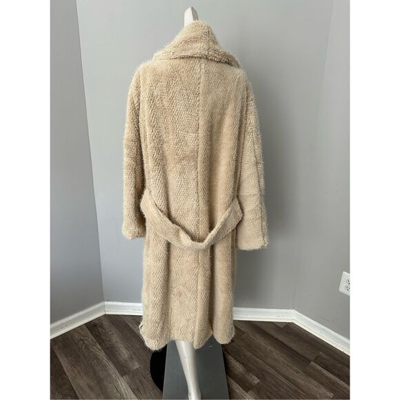 One Teaspoon The Wonderland Wide Collar Faux Fur Long Line Coat Medium $278 - Picture 9 of 15